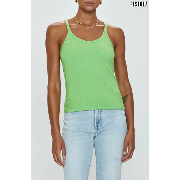 pistola Tops - PISTOLA NWT PALOMA SCOOP NECK KIWI RAYON RIB TANK. SIZE M